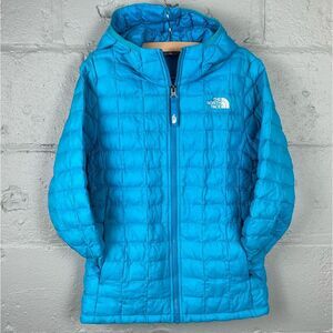 The North Face ThermoBall Eco Insulated Hoodie Coat Girls 10/12 Blue